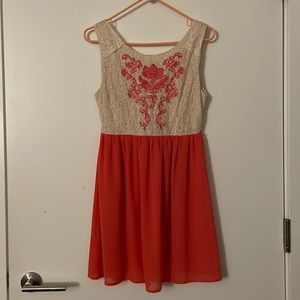 Beige and Peach Dress